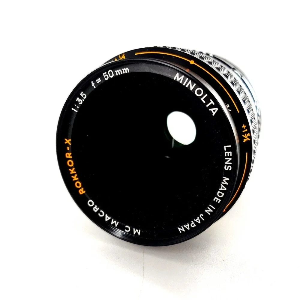 Minolta MC Macro Rokkor-X 50mm f/3.5 Lens & MC Macro Converter w/ Canister